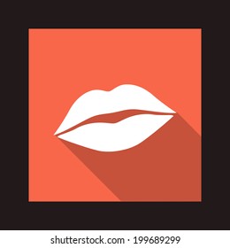 Vector valentine kiss flat icon