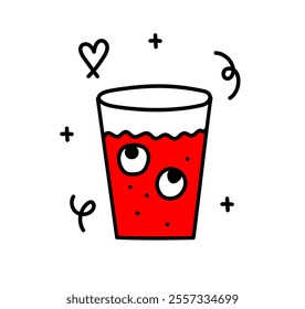 Vector valentine logo doodle design template and graphic element for advertising, branding, posters and banners. Funny cartoon illustration with smiling character and mascot