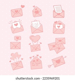 vector valentine love letter gift