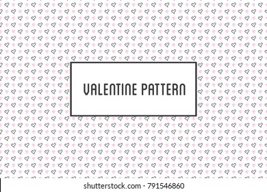 Vector valentine pattern. Design of hand drawn elements for St. 