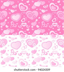Vector valentine seamless hearts