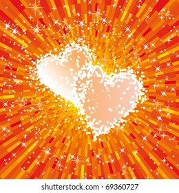 Vector valentine shiny glowing heart