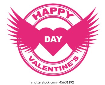 vector valentine stamp