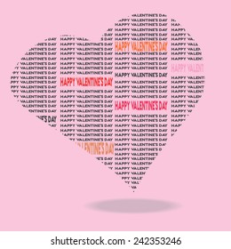 Vector, Valentine typography heart shape 