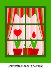vector valentine window