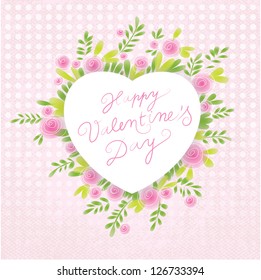 Vector Valentine's background. Discreet floral motive with space for your text.