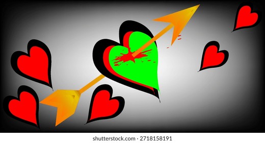 Ein Vektor Valentinstag Hintergrund mit goldenen Herzen auf schwarzer Hintergrund mit   Raum für Text