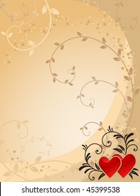Vector valentine's background with hearts and copy space.