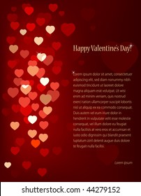 Vector Valentine's background with hearts and place for text.