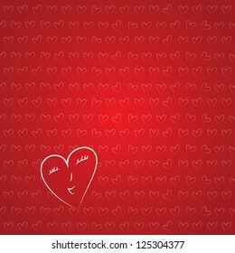 Vector Valentine's background. A line of hearts.