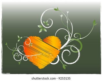 Vector Valentines background with rough border