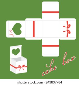 Vector valentines cake box