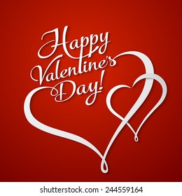 Vector Valentines Card. Calligraphic lettering