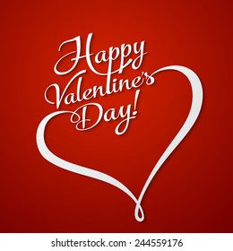 Vector Valentines Card. Calligraphic lettering