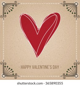 Vector Valentine's card with heart shape.