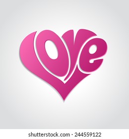 Vector Valentines Card. Lettering. Love