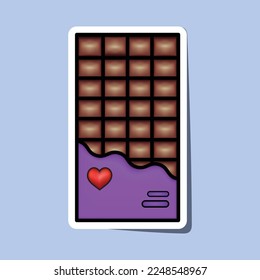 Vector Valentine's Chocolate sticker and Icon with 3D effect