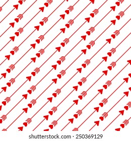 Vector Valentine's Day background with arrows of Cupid