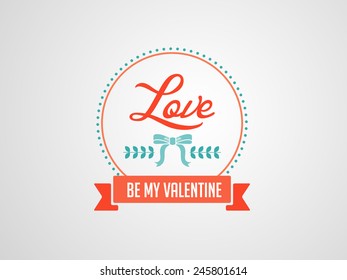 Vector Valentine's day background, badge design Eps10.