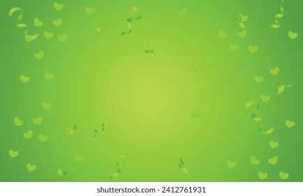 Vector valentines day background with hearts green ribbons design