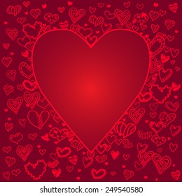 Vector of Valentine's day background with hearts