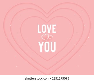 vector valentines day background in paper style
