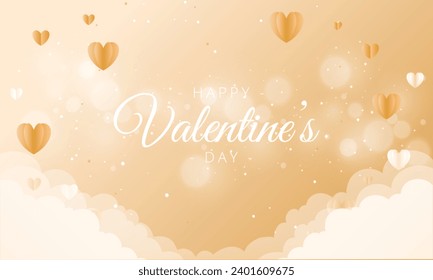 Vector valentine's day background in paper style.