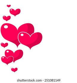 Vector Valentine's Day background with pink hearts