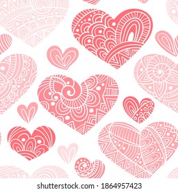 Vector Valentine's Day Background. Seamless Pattern with Hearts