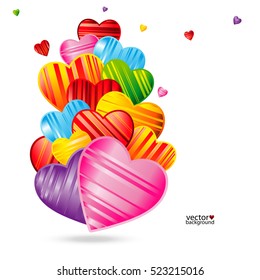Vektor Valentins Tageshintergrund mit gestreiften Musterköpfen , Design-Illustration.