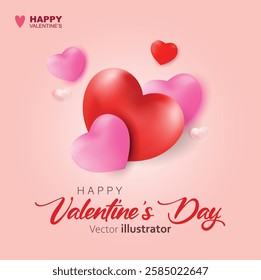 Vector of valentine's day background. Templates for social media posts backgrounds, cover, poster, banners, marketing, sales promotion copy space background