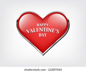 Vector valentine's day banner - glossy heart