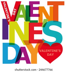Vector valentine's day. Broken text.
