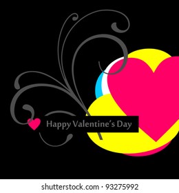 Vector valentines day card. Vector abstract background. Valentine's card with heart.