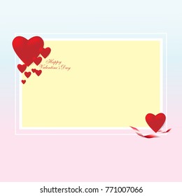Vector of valentine's day card background with red heart pattern.