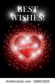 Vector valentine's day card design. Love postcard, wedding invitation, anniversary, happy birthday party flyer or leaflet template. Gift, present card sample with warm and best regards.