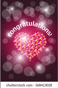 Vector valentine's day card design. Love postcard, wedding invitation, anniversary, happy birthday party flyer or leaflet template. Gift, present card sample with warm and best regards.