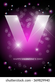 Vector valentine's day card design. Love postcard, wedding invitation, anniversary, happy birthday party flyer or leaflet template. Gift, present card sample with warm and best regards.