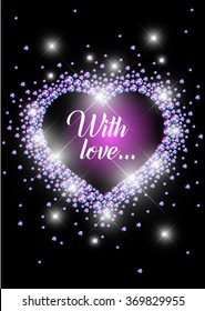 Vector valentine's day card design. Love postcard, wedding invitation, anniversary, happy birthday party flyer or leaflet template. Gift, present card sample with warm and best regards.