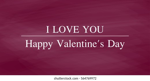 Vector Valentines Day card. Hand drawn letters on flower background.