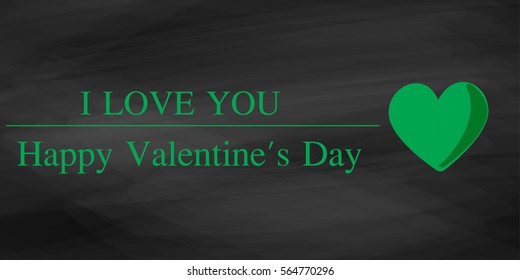 Vector Valentines Day card. Hand drawn letters on flower background.
