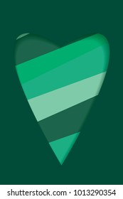 Vector Valentine's day card. Heart cut from paper, striped heart. A declaration of love.