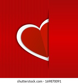 Vector Valentines day card with heart and place for text.