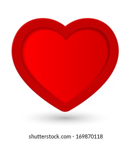 Vector Valentines day card with heart and place for text.