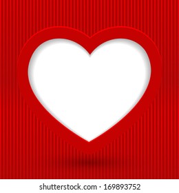 Vector Valentines day card with heart and place for text.
