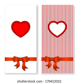 Vector Valentines day card with hearts and place for text.