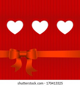 Vector Valentines day card with hearts and place for text.