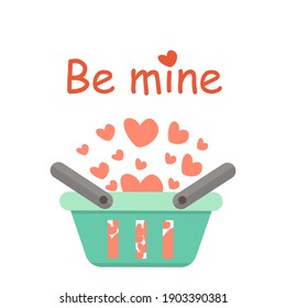 Vector Valentine's Day card with the inscription "be mine"