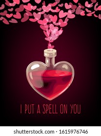 Vector Valentines Day card with love elixir