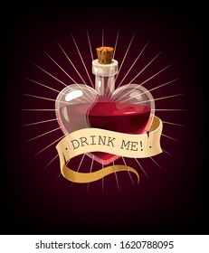 Vector Valentines Day card with love elixir
